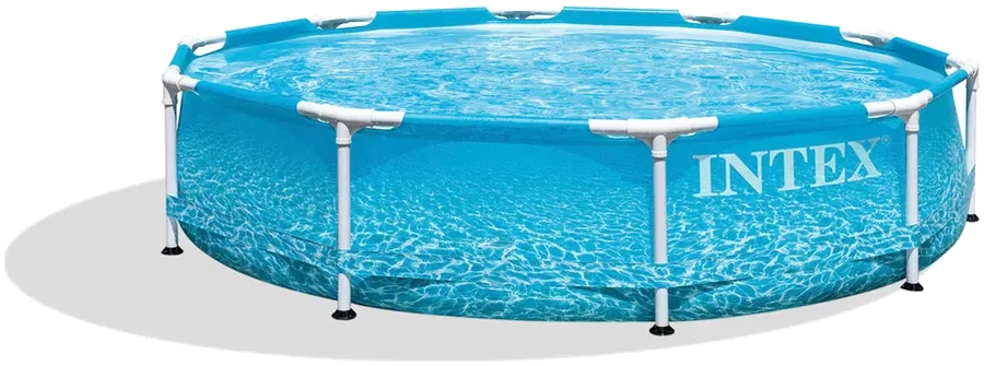INTEX Beachside fémvázas medence tengerparti fotónyomattal