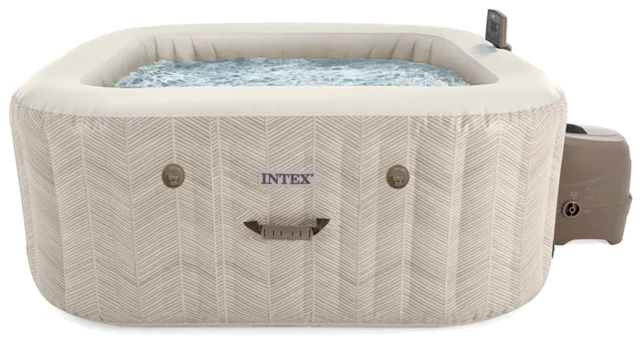 INTEX PureSpa Chevron Deluxe krém színű, chevron mintás, négyzetes felfújható jakuzzi