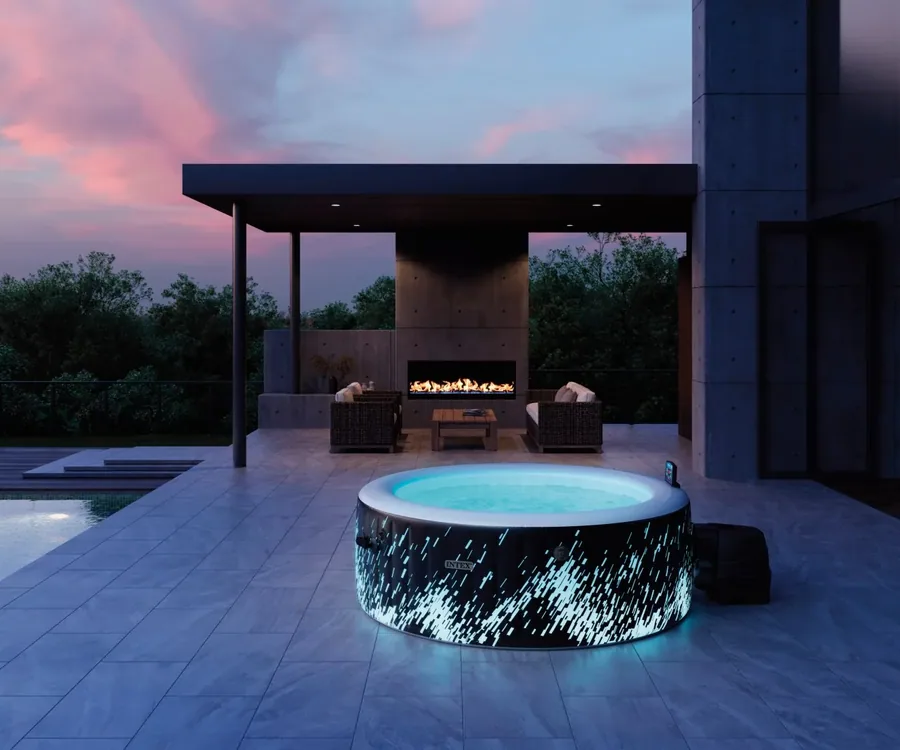 INTEX PureSpa Glow Deluxe jakuzzi esti LED-világításban