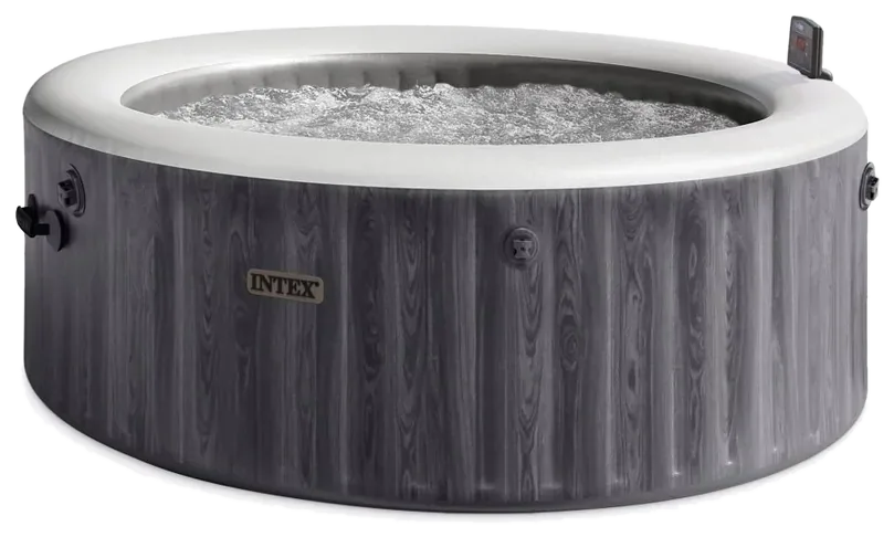 INTEX PureSpa Greywood Deluxe fa erezetű, kerek felfújható jakuzzi